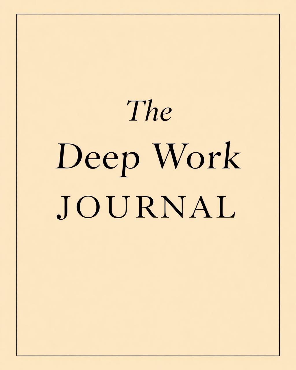 The Deep Work Journal